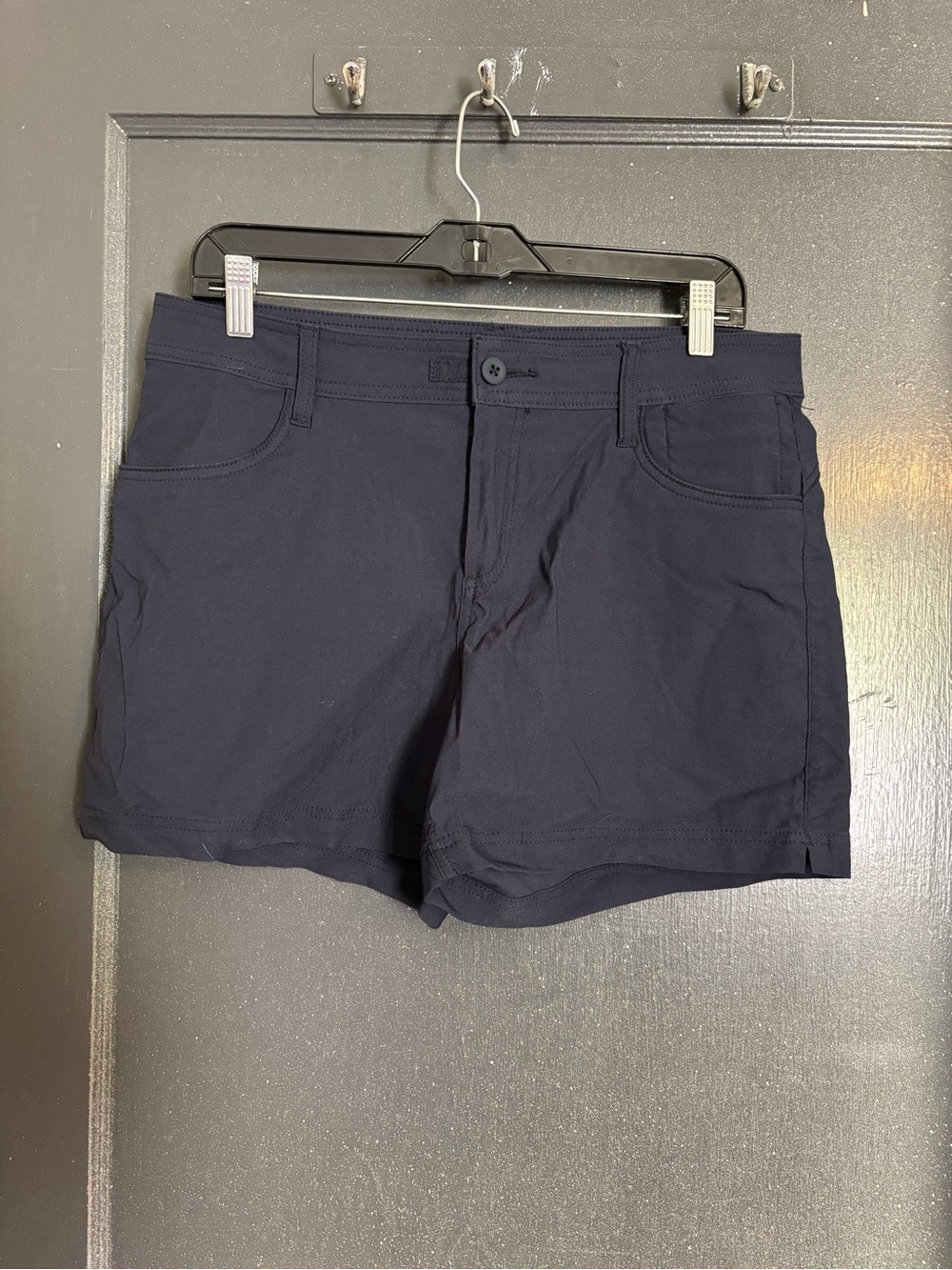 Prana Navy High-Rise Stretch Shorts